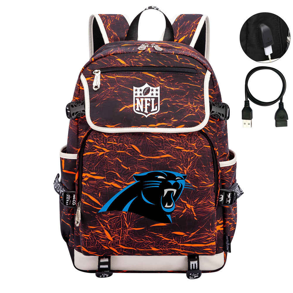 Carolina Panthers Football Team Rugby Backpack School Notebook Travel Bag