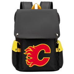Calgary Flames Hockey Team School Backpack Oxford Laptop Bag
