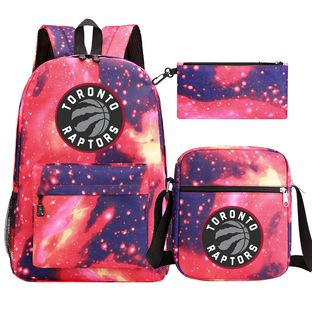 Toronto Raptors Basketball School Backpack Shoulder Bag Pencil Bags 3pcs Set