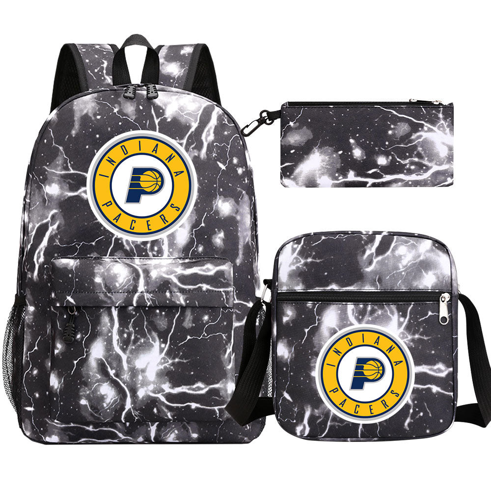 Indiana Pacers Basketball School Backpack Shoulder Bag Pencil Bags 3pcs Set