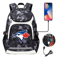 Toronto Blue Jays Backpack School Notebook Travel Bags With USB