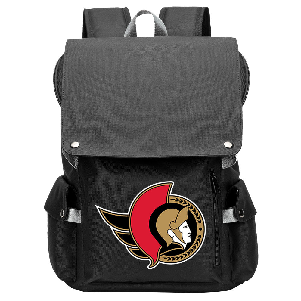 Ottawa Senators Hockey Team School Backpack Oxford Laptop Bag