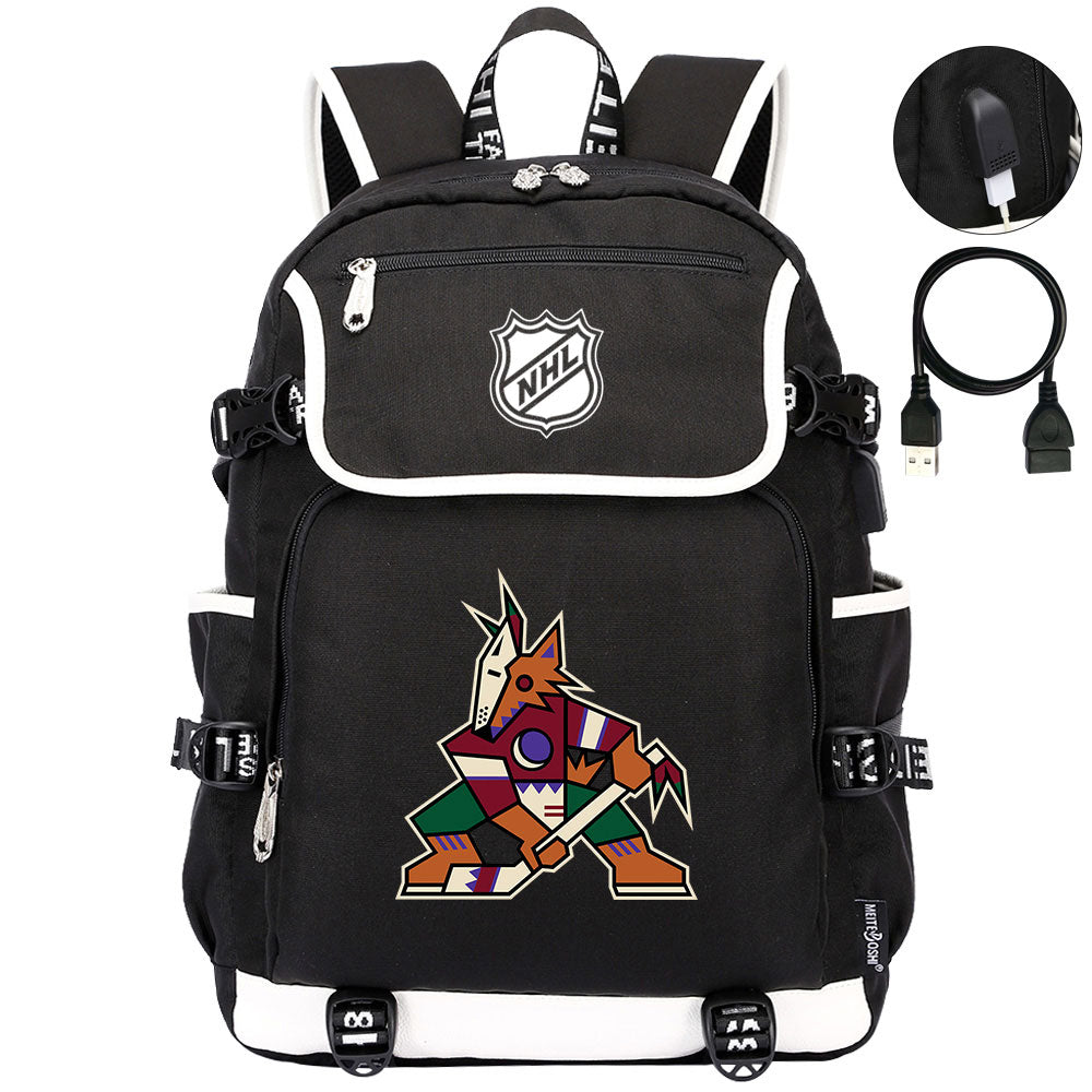 Arizona Coyotes Hockey Team Backpack School Notebook Travel Bags