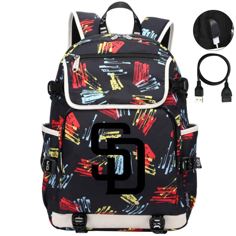 San Diego Padres Backpack School Notebook Travel Bags