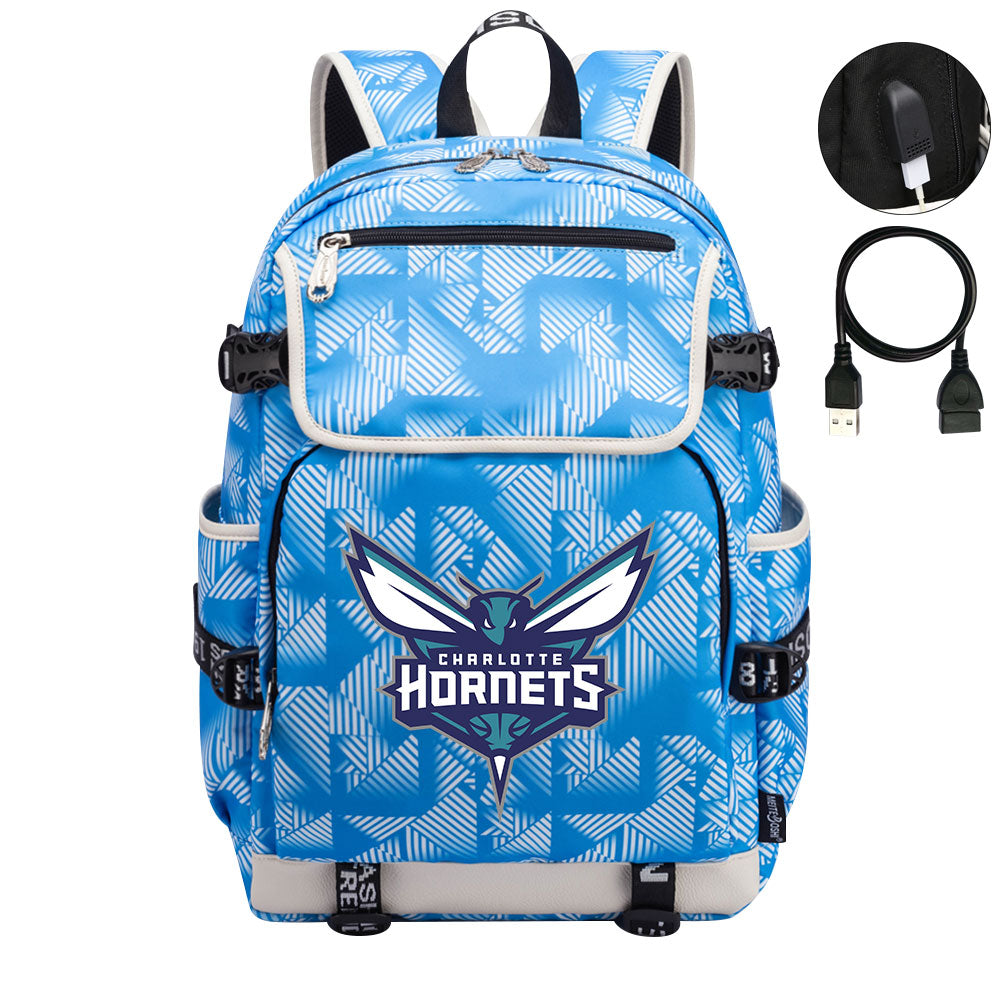 Charlotte Hornets Backpack School Notebook Travel Bags