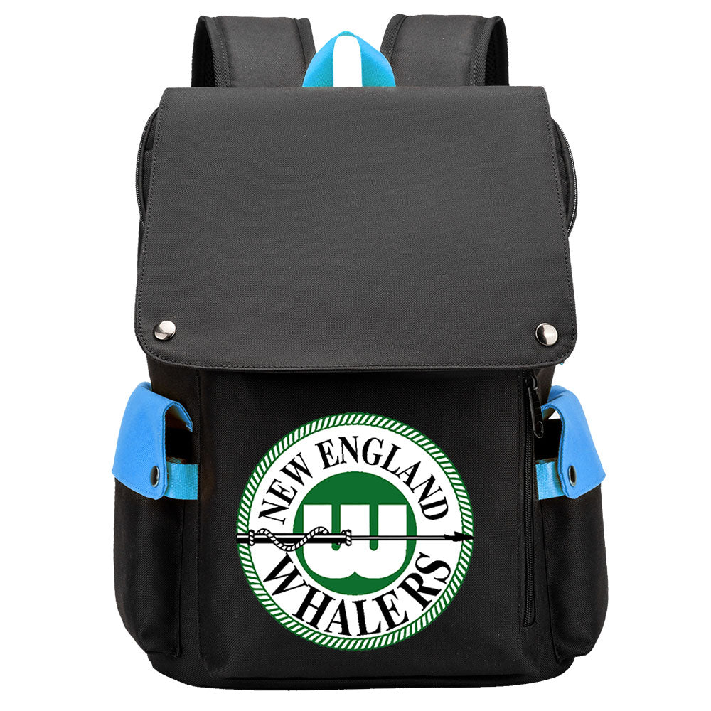New England Whalers School Backpack Oxford Laptop Bag