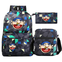Jeffy School Backpack Shoulder Bag Pencil Bags 3pcs Set