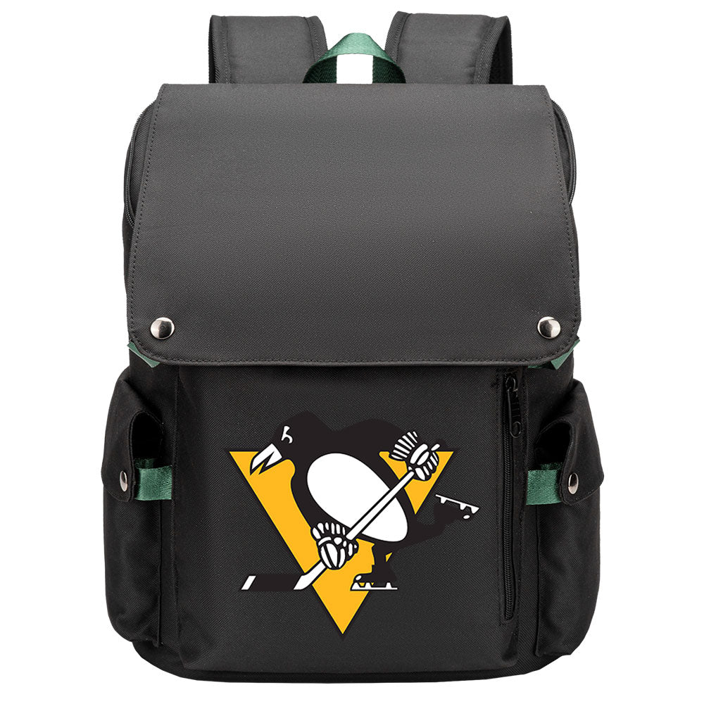 Pittsburgh Penguins Hockey Team School Backpack Oxford Laptop Bag