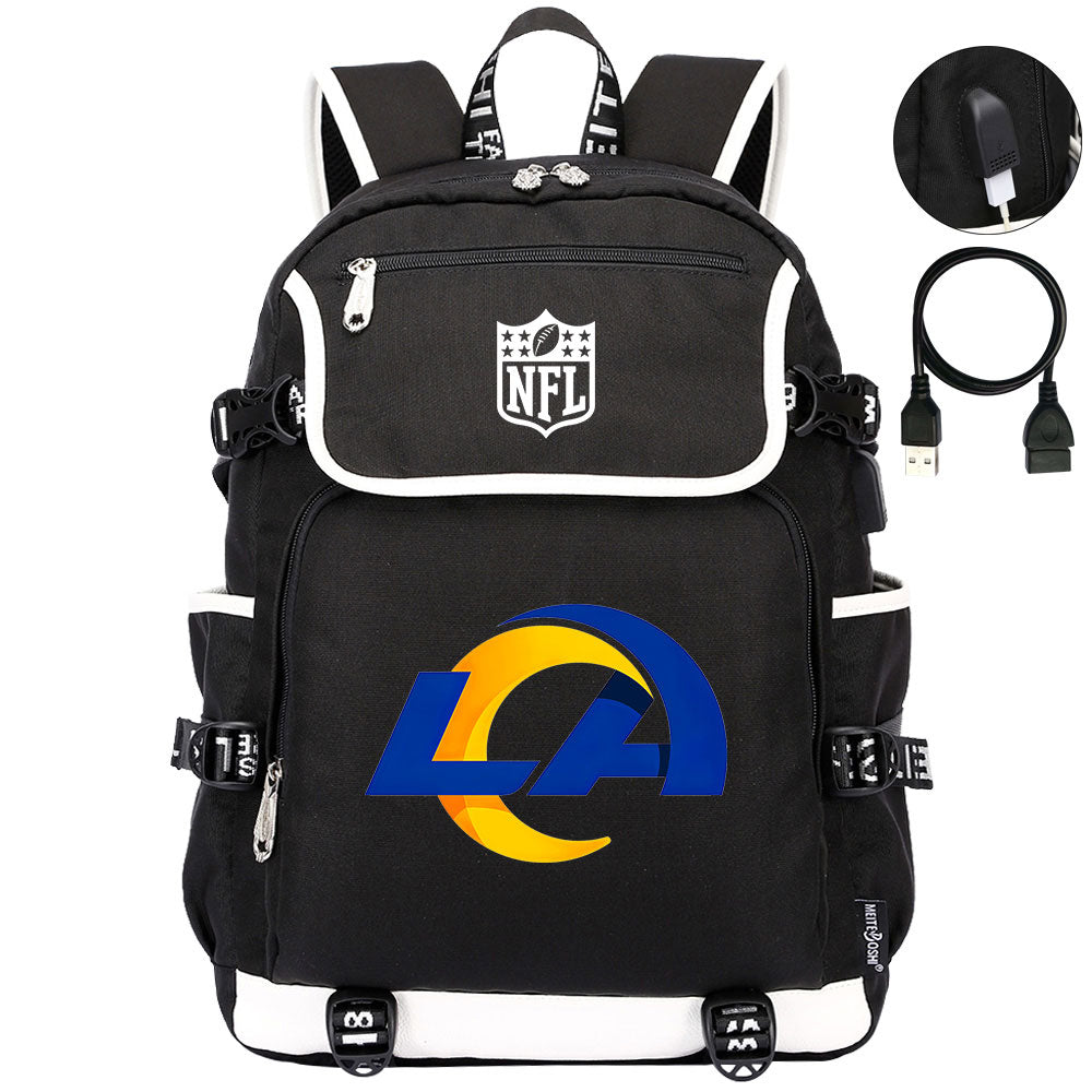 Los Angeles Rams Football Rugby Backpack School Notebook Travel Bags