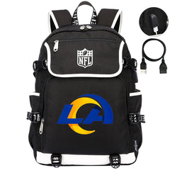 Los Angeles Rams Football Rugby Backpack School Notebook Travel Bags