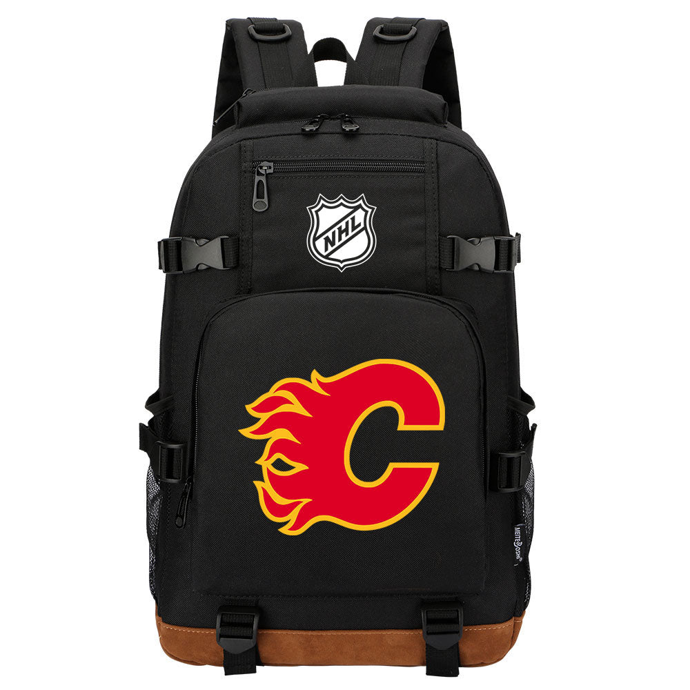 Calgary Flames Hockey League Waterproof Backpack School Notebook Travel Bag