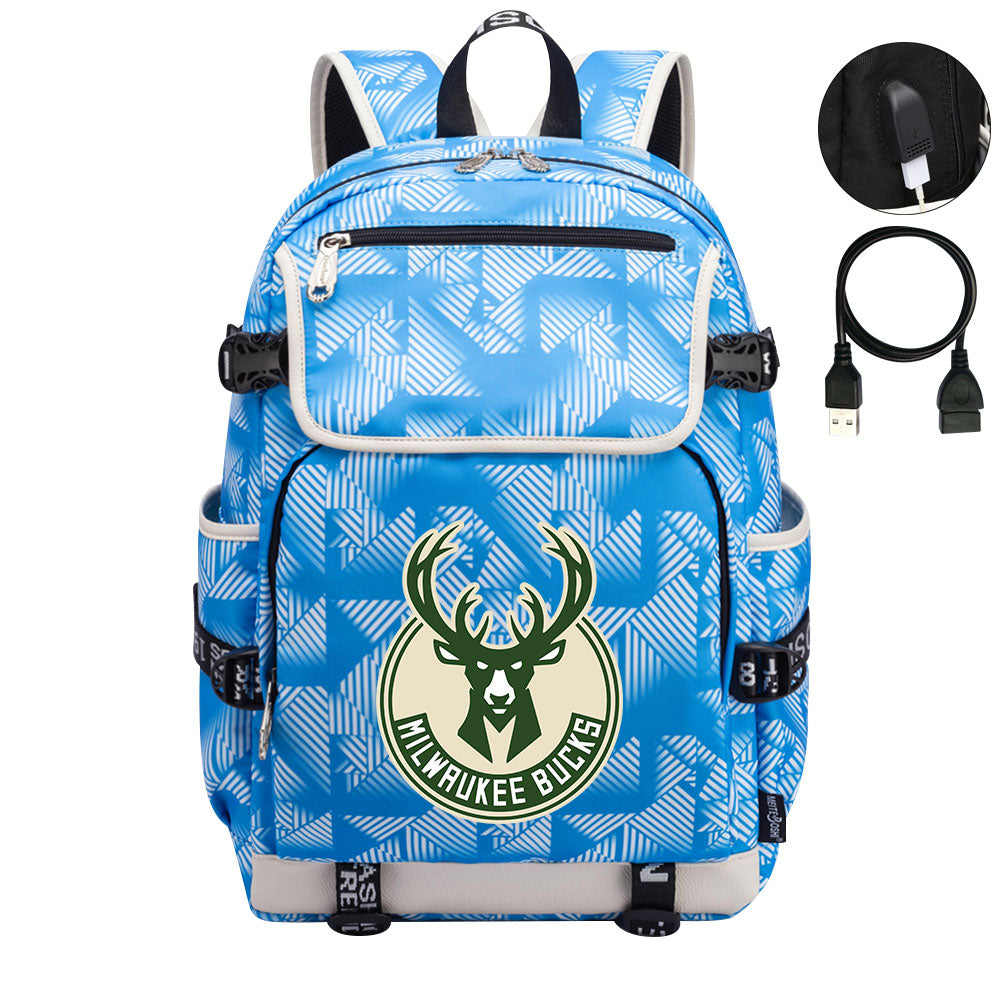 Milwaukee Bucks Backpack School Notebook Travel Bags