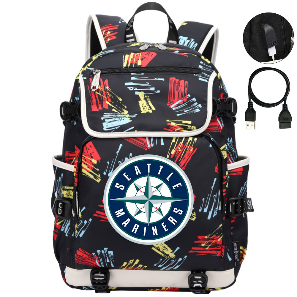 Seattle Mariners Backpack School Notebook Travel Bags