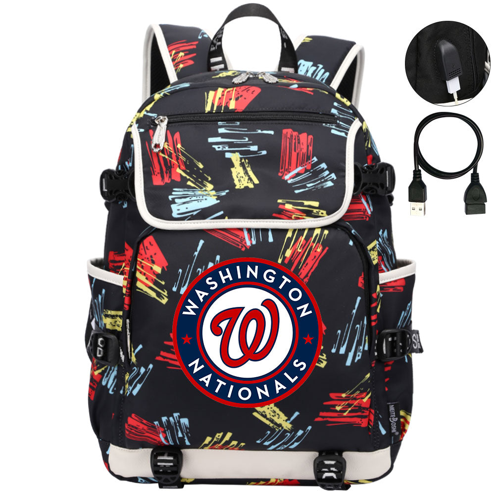 Washington Nationals Backpack School Notebook Travel Bags