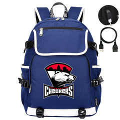 Charlotte Checkers Hockey League Backpack School Notebook Travel Bag