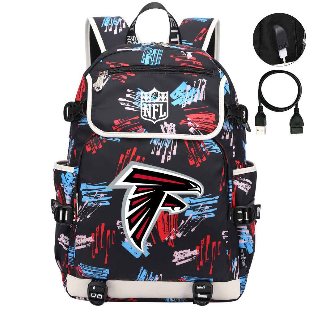 Atlanta Falcons Football Team Rugby Backpack School Notebook Travel Bag