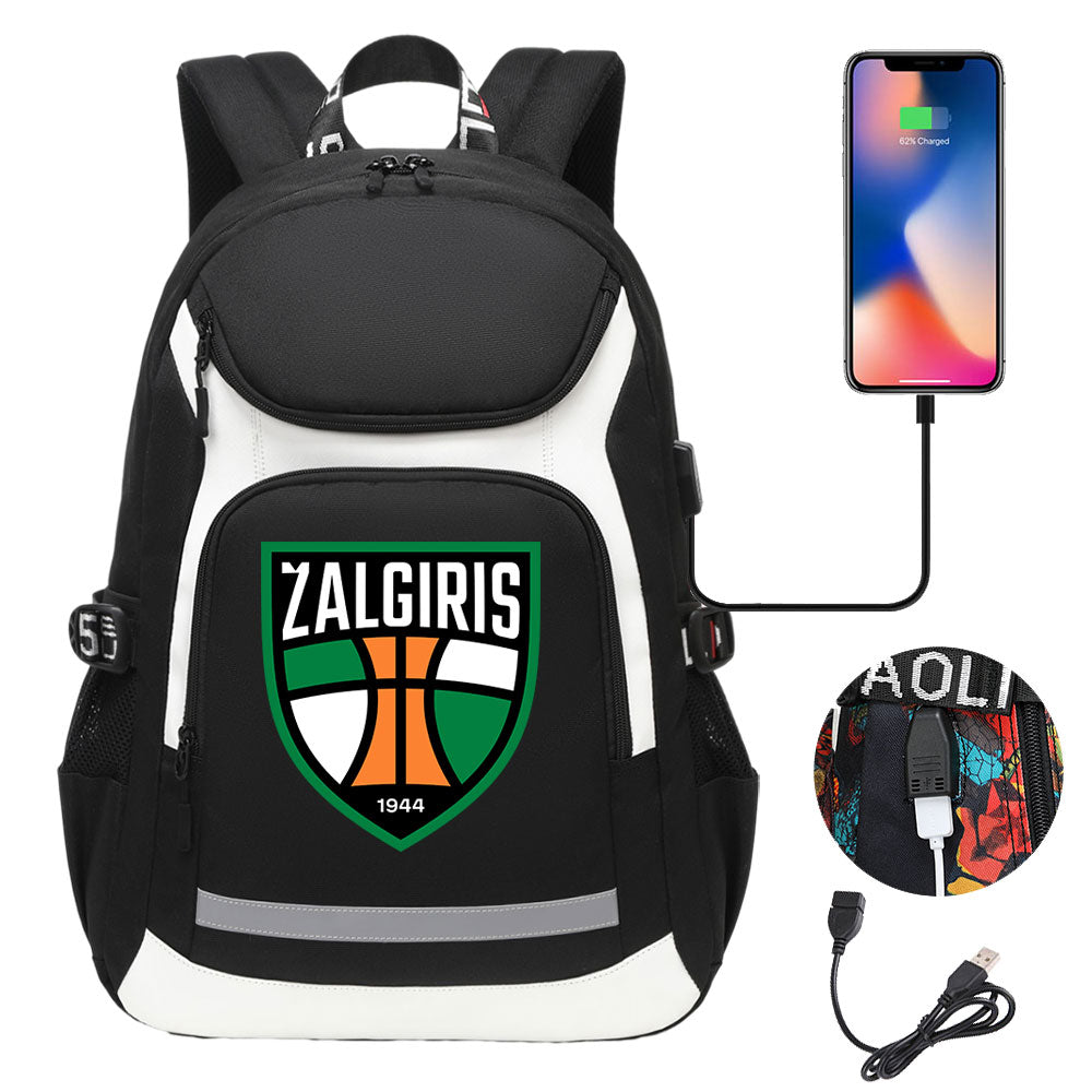 Zalgiris Backpack School Notebook Travel Bags With USB
