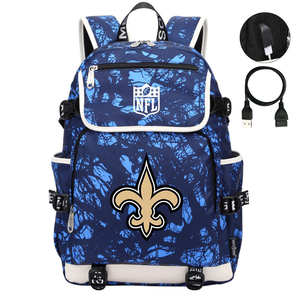New Orleans Saints Football Rugby Backpack School Notebook Travel Bags