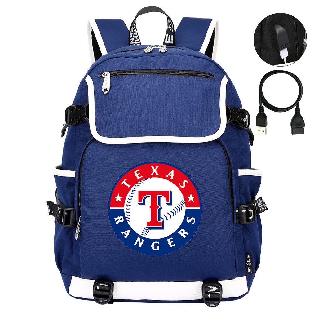 Texas Rangers Backpack School Notebook Travel Bags