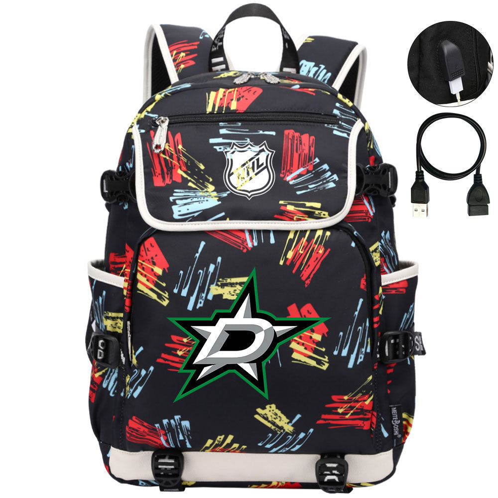 Dallas Stars Hockey League Backpack School Notebook Travel Bag