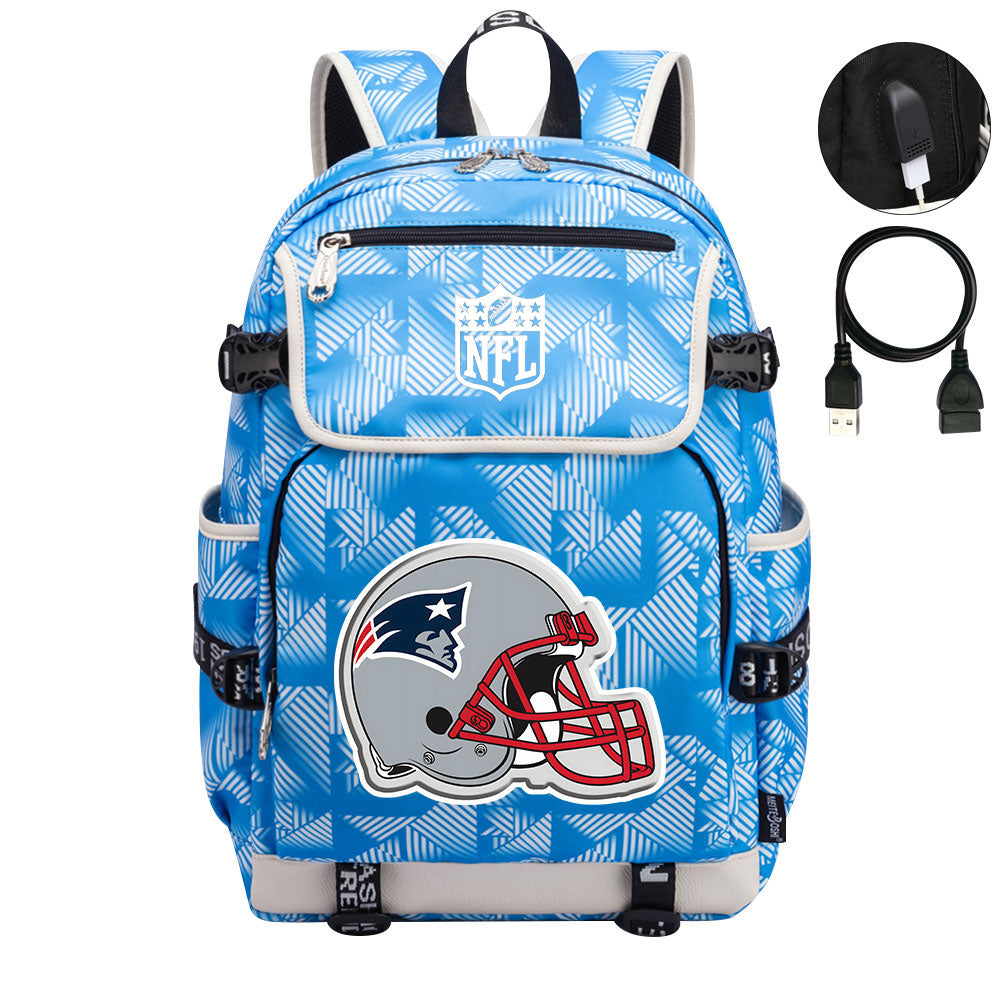 New England Patriots Football Rugby Backpack School Notebook Travel Bags