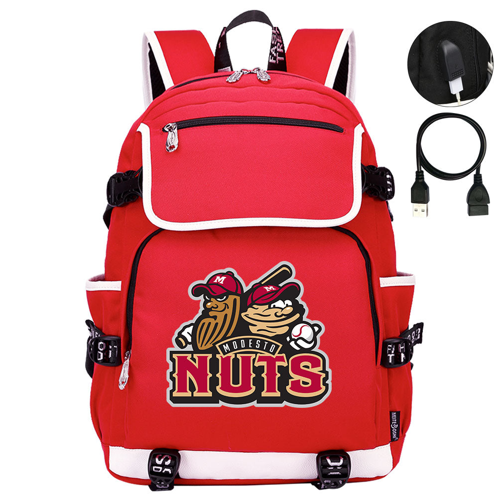 Modesto Nuts Backpack School Notebook Travel Bags