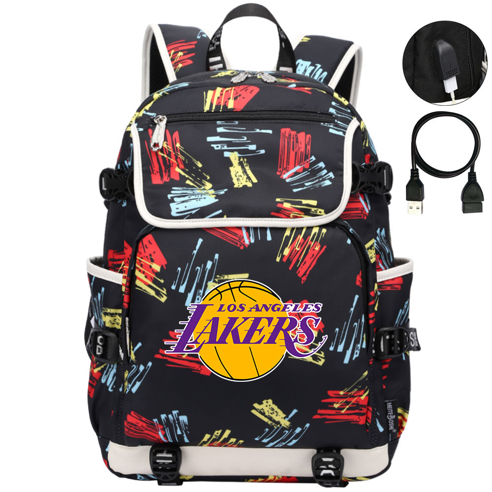 Los Angeles Lakers Backpack School Notebook Travel Bags