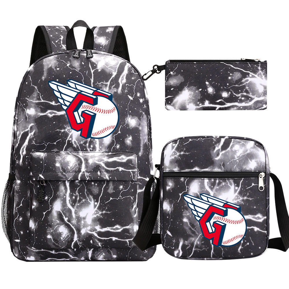 Cleveland Guardians Baseball School Backpack Shoulder Bag Pencil Bags 3pcs Set