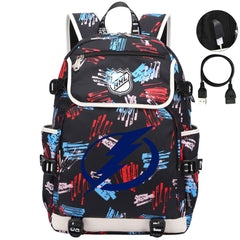 Tampa Bay Lightning Hockey League Backpack School Notebook Travel Bag