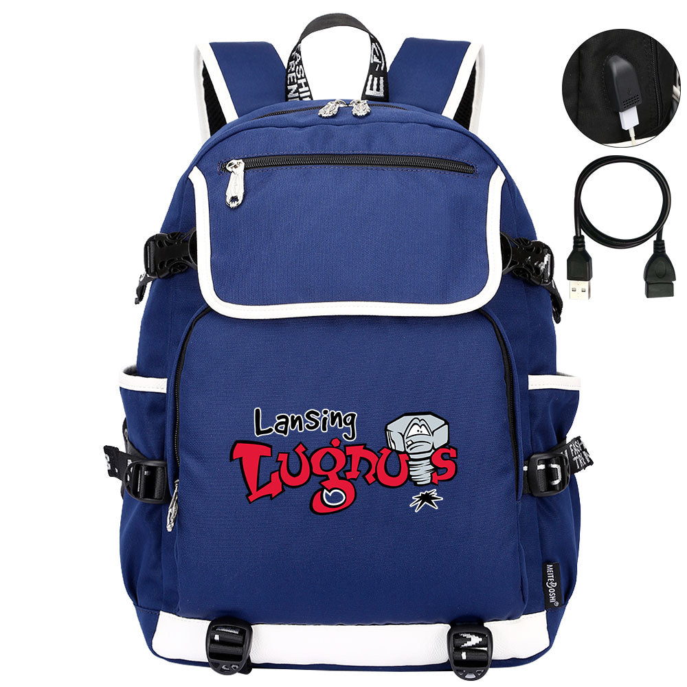Lansing Lugnuts Backpack School Notebook Travel Bags