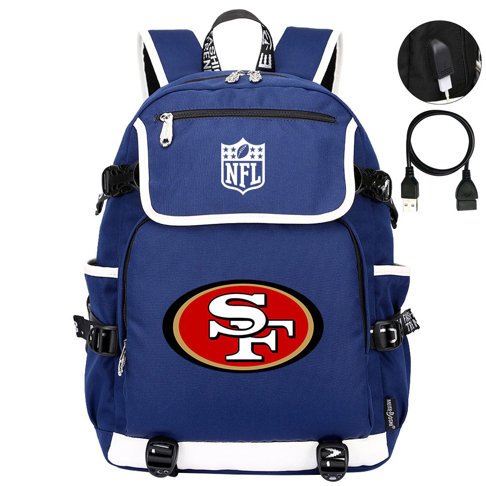 San Francisco 49ers Football Rugby Backpack School Notebook Travel Bags