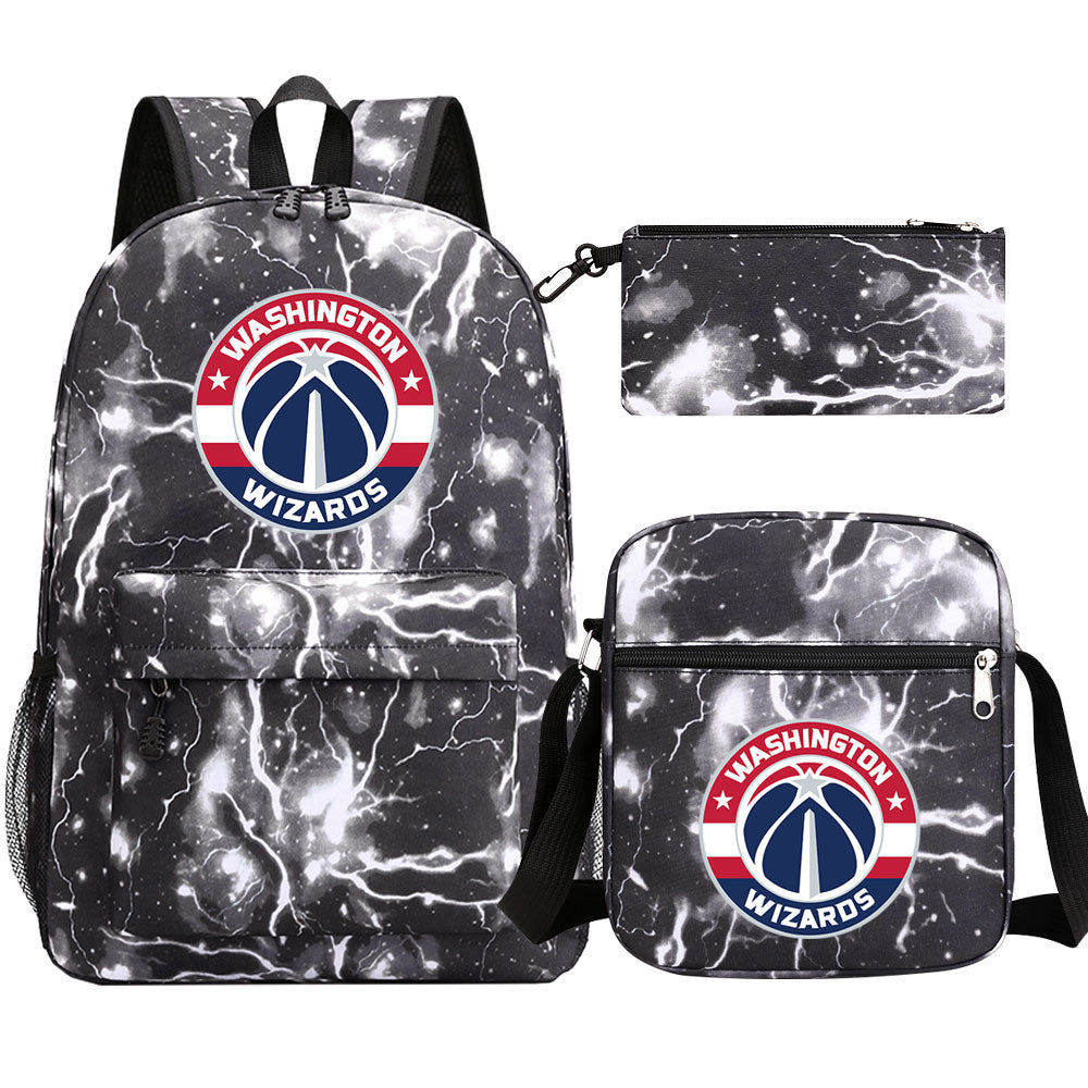 Washington Wizards Basketball School Backpack Shoulder Bag Pencil Bags 3pcs Set
