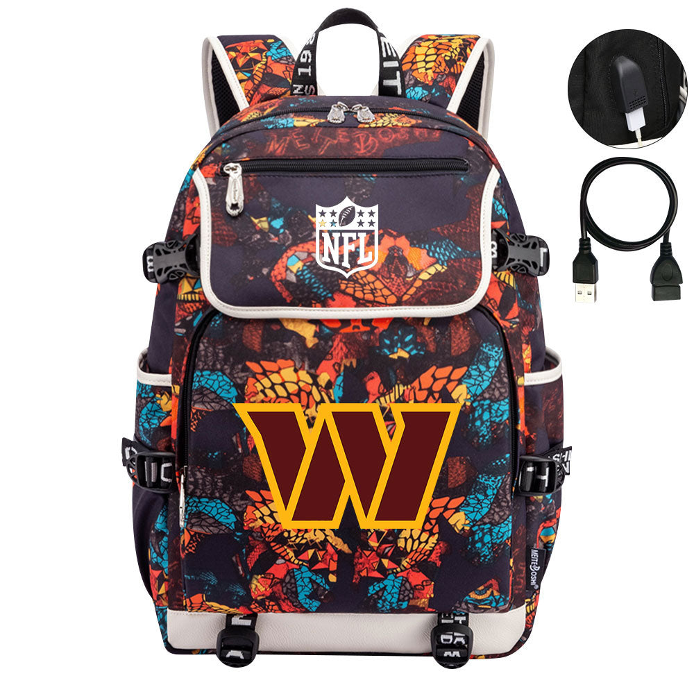 Washington Commanders Football Rugby Backpack School Notebook Travel Bags