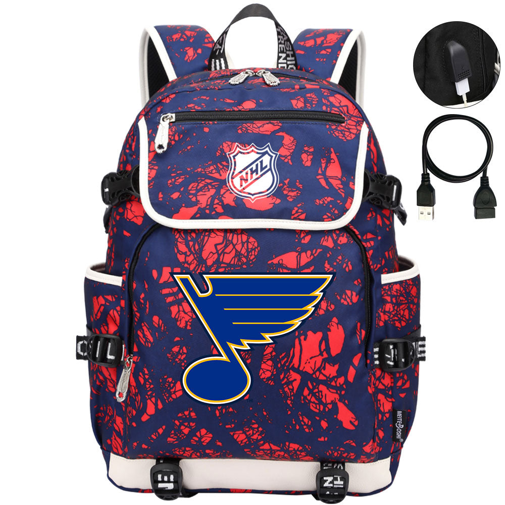St Louis Blues Hockey Team Backpack School Notebook Travel Bags