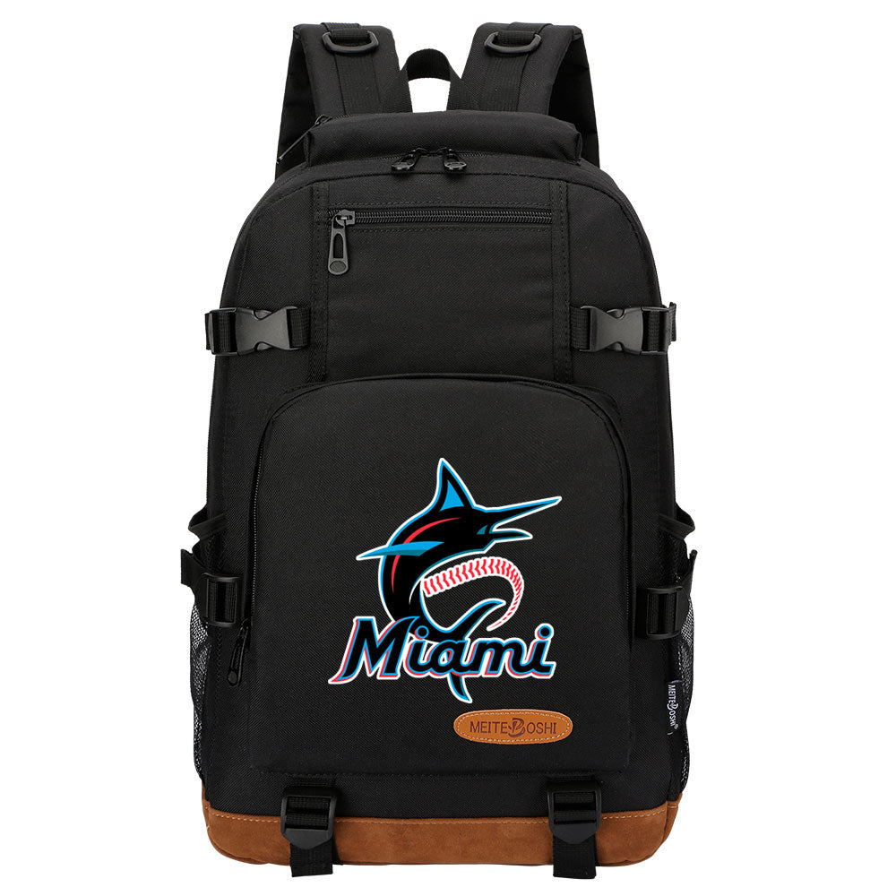 Miami Marlins Waterproof Backpack School Notebook Travel Bag