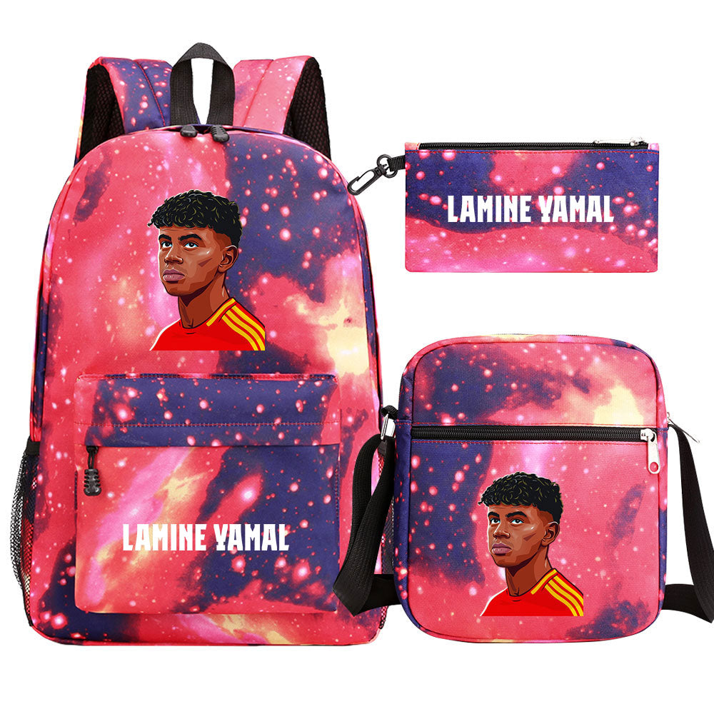 Lamine Yamal Football Player School Backpack Shoulder Bag Pencil Bags 3pcs Set