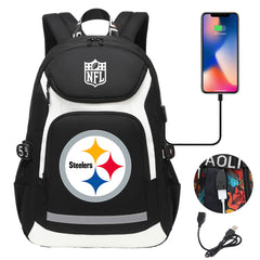 Pittsburgh Steelers Football Rugby Backpack School Notebook Travel Bags With USB