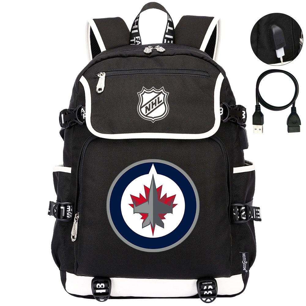 Winnipeg Jets Hockey League Backpack School Notebook Travel Bag