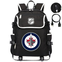 Winnipeg Jets Hockey League Backpack School Notebook Travel Bag