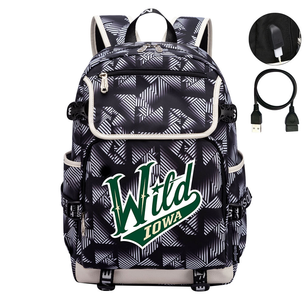 Iowa Wild Hockey League Backpack School Notebook Travel Bag