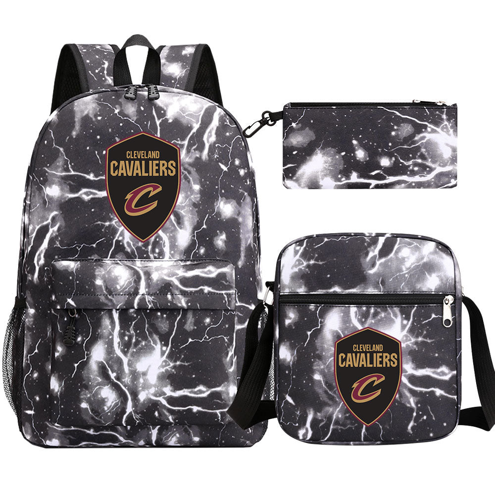 Cleveland Cavaliers Basketball School Backpack Shoulder Bag Pencil Bags 3pcs Set