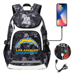 Los Angeles Chargers Football Rugby Backpack School Notebook Travel Bags With USB