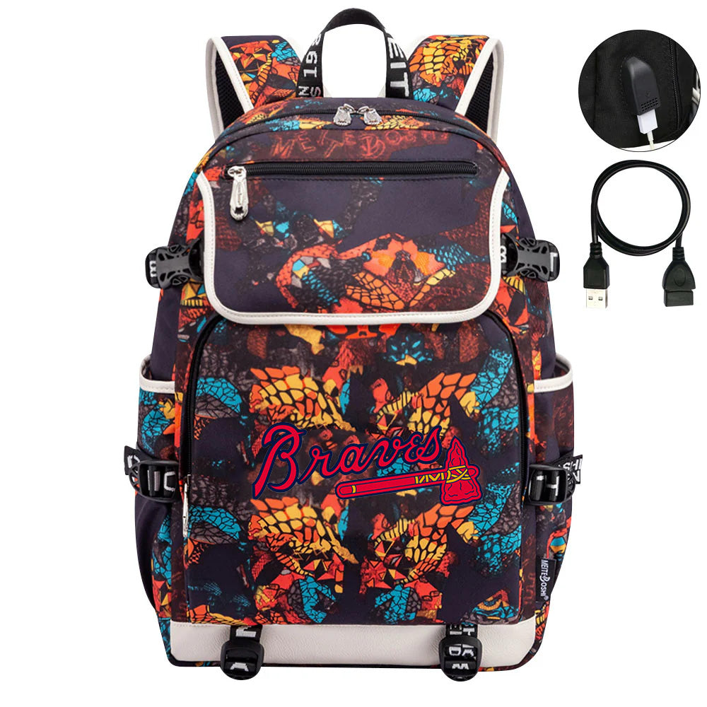 Atlanta Braves Backpack School Notebook Travel Bags
