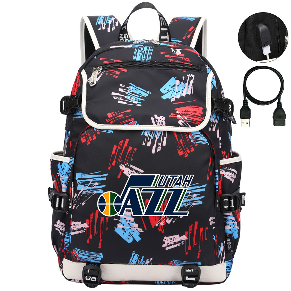 Utah Jazz Backpack School Notebook Travel Bags