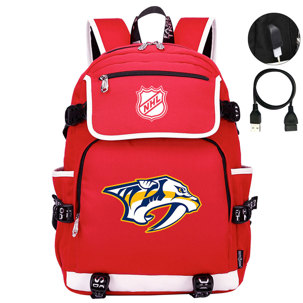 Nashville Predators Hockey League Backpack School Notebook Travel Bag