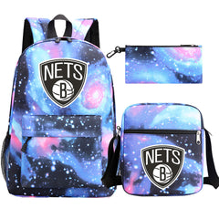 Brooklyn Nets Basketball School Backpack Shoulder Bag Pencil Bags 3pcs Set