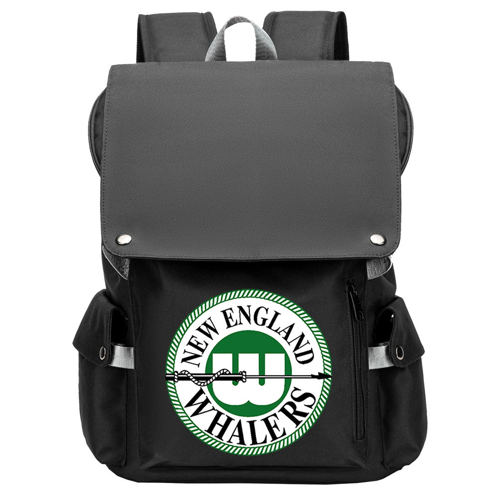 New England Whalers School Backpack Oxford Laptop Bag