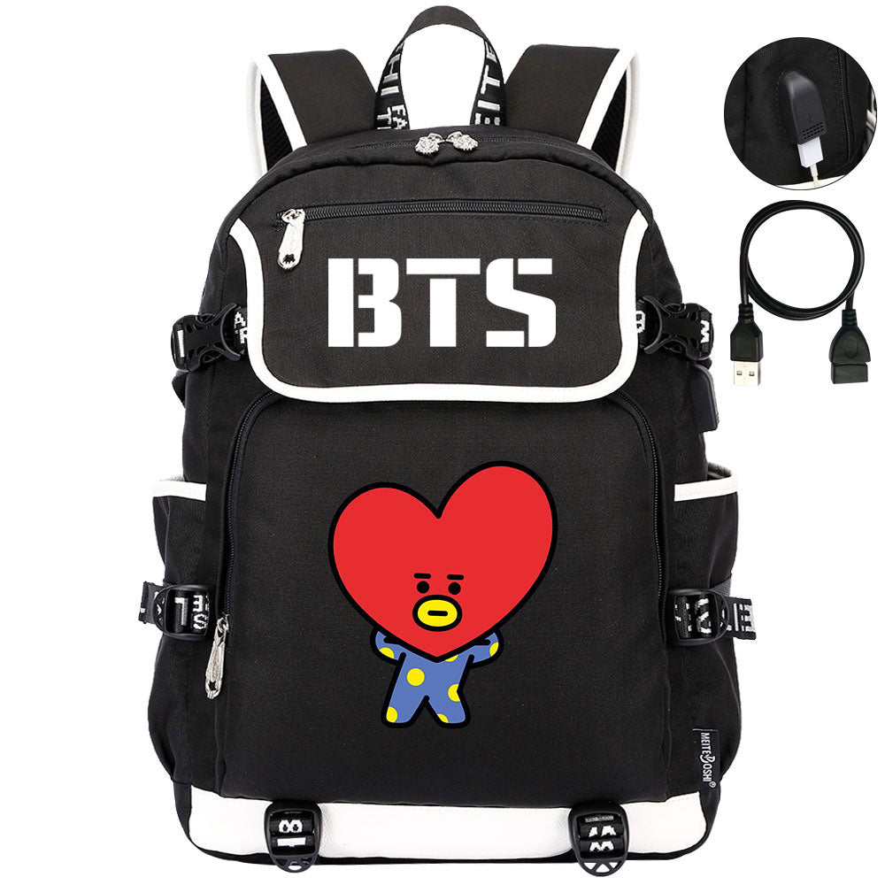 BTS TATA Backpack School Notebook Travel Bags