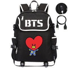 BTS TATA Backpack School Notebook Travel Bags