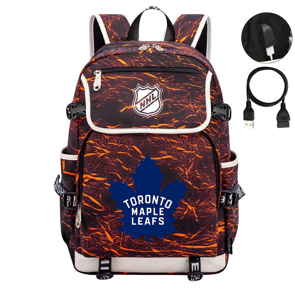 Toronto Maple Leafs Hockey League Backpack School Notebook Travel Bags